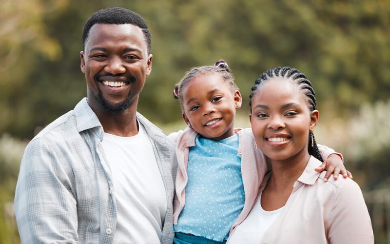 photo of young black-american family
